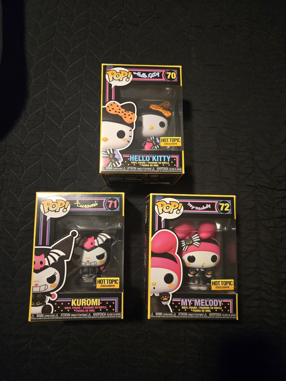 Funko Pop! Sanrio:(Black Light) vinyl figures Hot Topic Exclusive